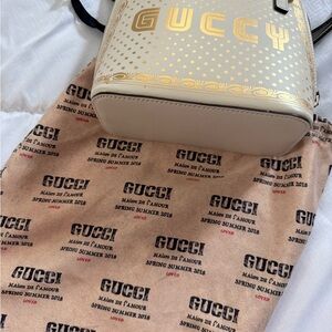 Gucci Cream and Gold Crossbody Bag